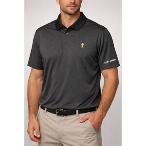 Adidas 2XL Golf Polo Black Gray Stripe Lord Abbett Logo Performance Shirt